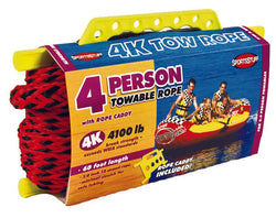 4-K Tow Rope for 3-4 rider Boating Tubes