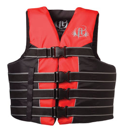Full Throttle Adult Dual-Sized Nylon Ski Vest, Red & Black