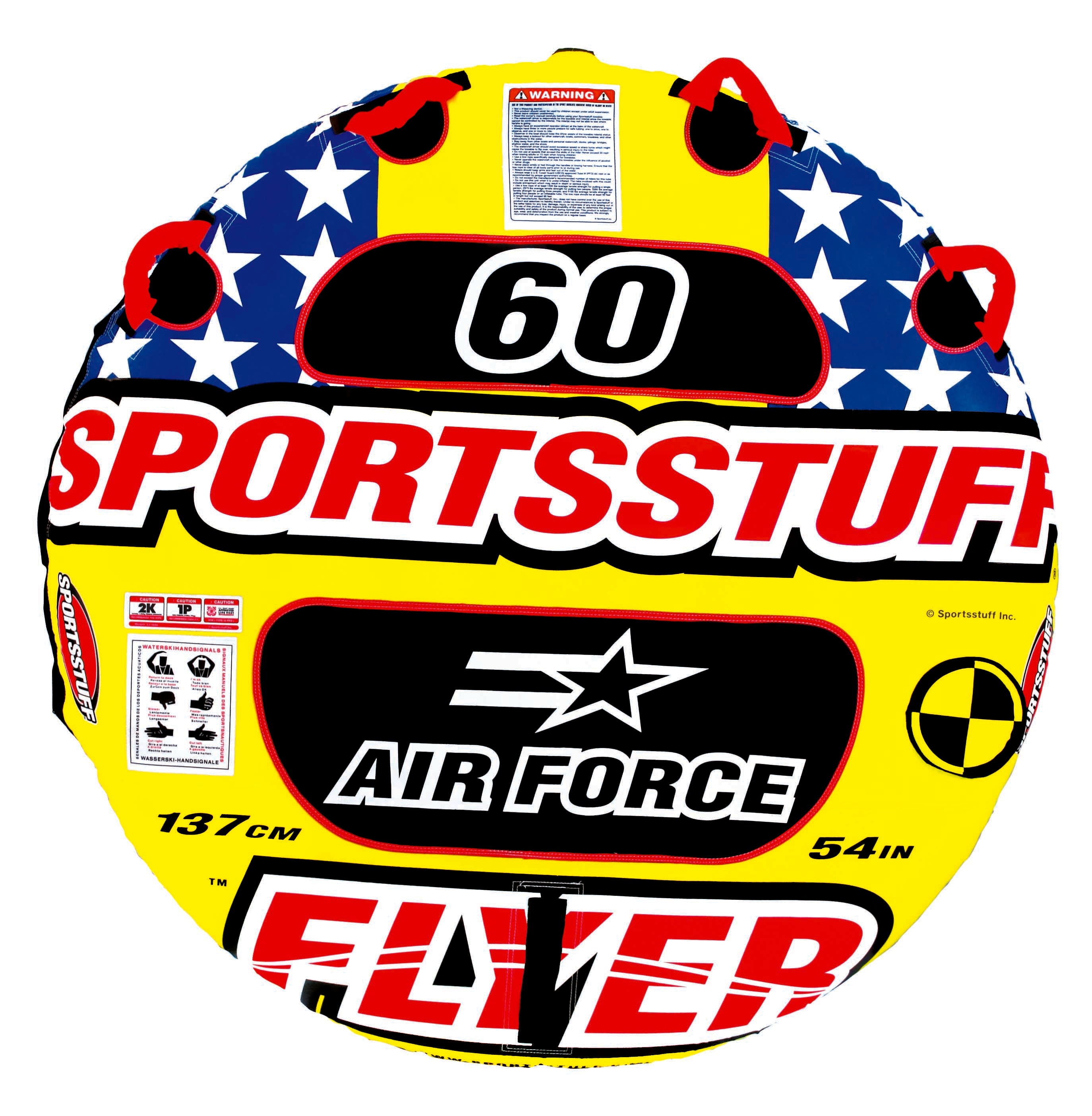 Inflatable Pints Flying Tube Airhead Sportsstuff Nylon Inflatable Orange Dual Tow Points ...